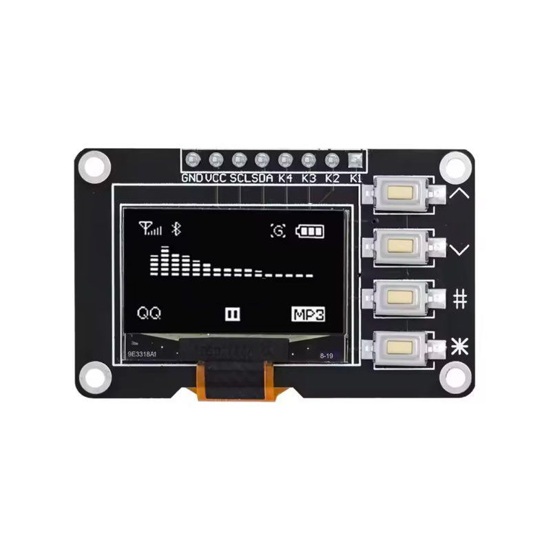 Display OLED 0.96"  Alb I2C cu 4 butoane