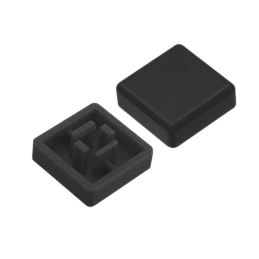 Capac patrat negru 10mm pentru buton 12x12mm