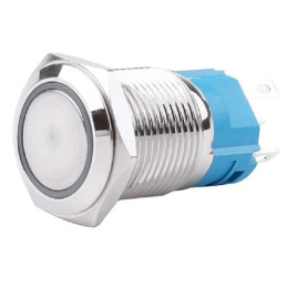 Illuminated button with retention 12mm - 12-24V