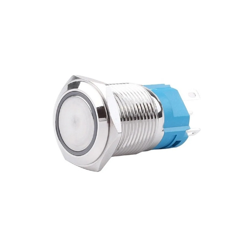 Illuminated button with retention 12mm - 12-24V