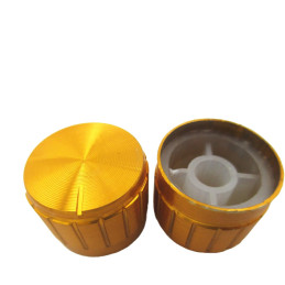 Capac potențiometru auriu din aluminiu, ax 6 mm